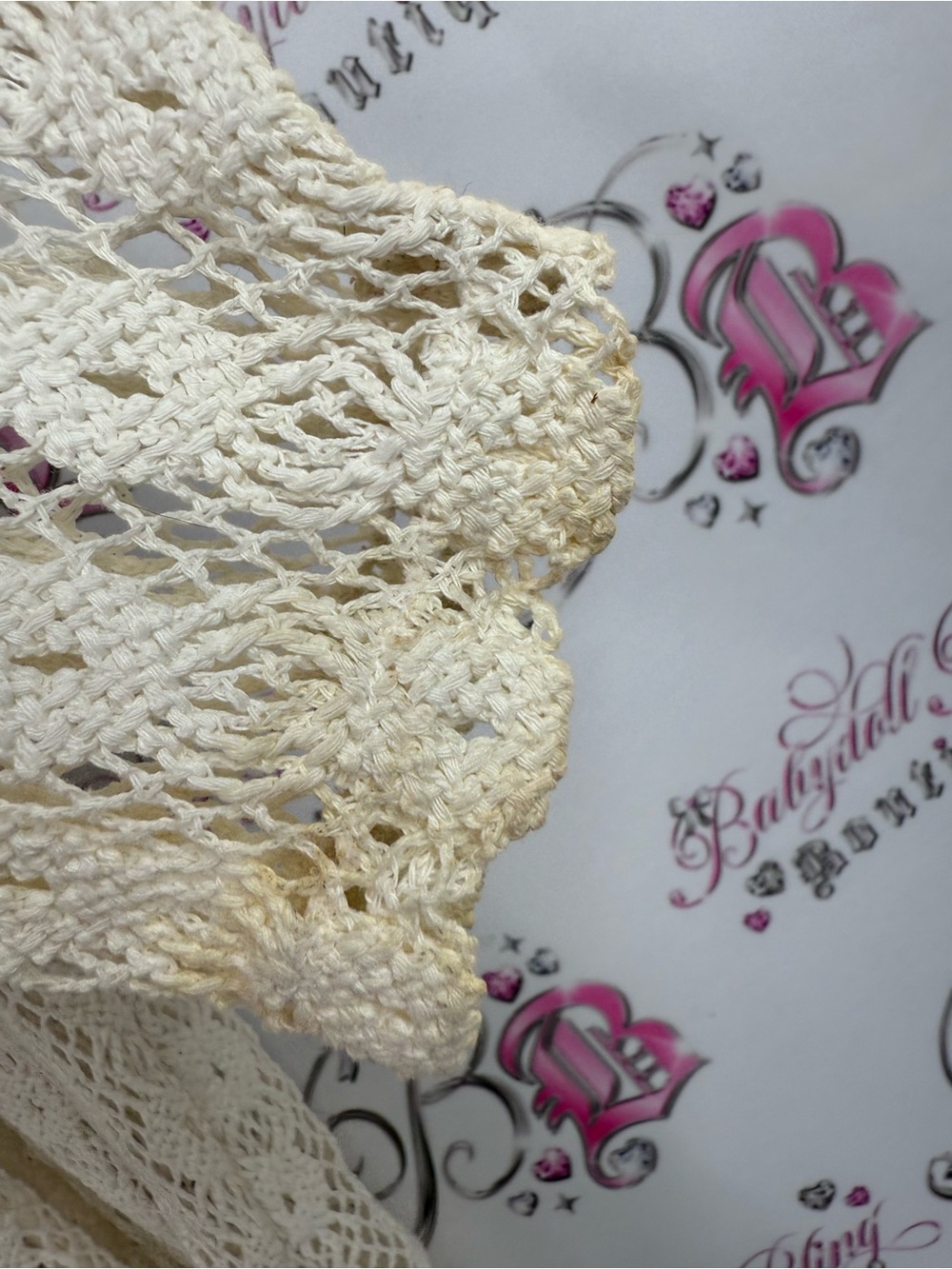 Attitude cardigan vintage white Cream Crochet Button-Front Cardigan knit - Picture 11 of 13